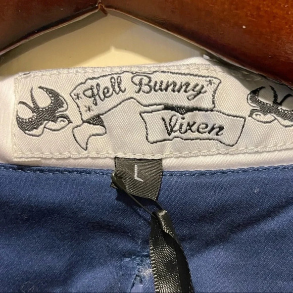 Unique Vintage x Hell Bunny Plus Size Navy Blue Sailor Jackie Pencil Dress - Picture 9 of 14